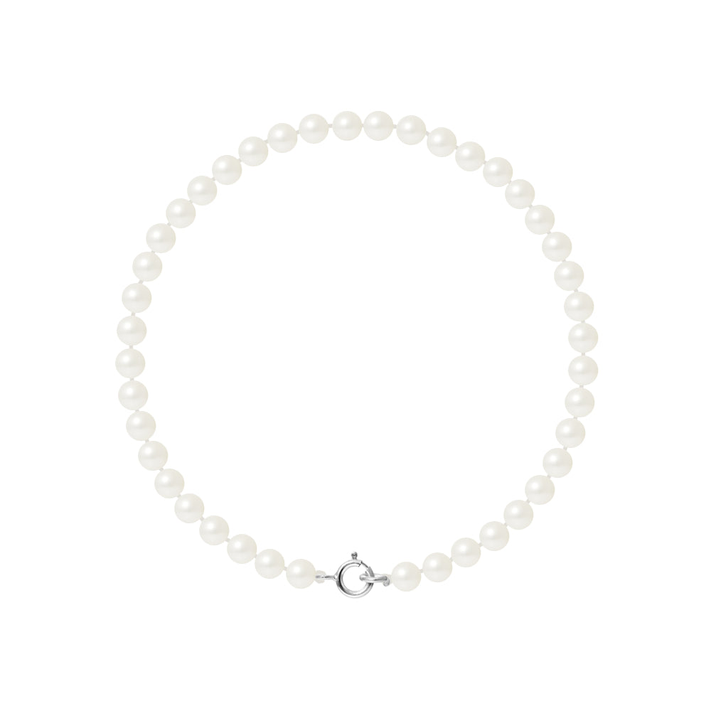PERLINEA Bracelet Perles de Culture 4-5 mm Blanches Naturelles