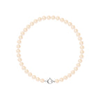 PERLINEA Bracelet Perles de Culture d'Eau Douce Roses Naturelles 4-5 mm