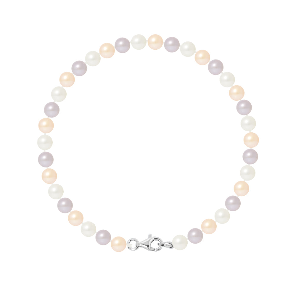 PERLINEA Bracelet Perles de Culture Ronde 5-6 mm Multicolores
