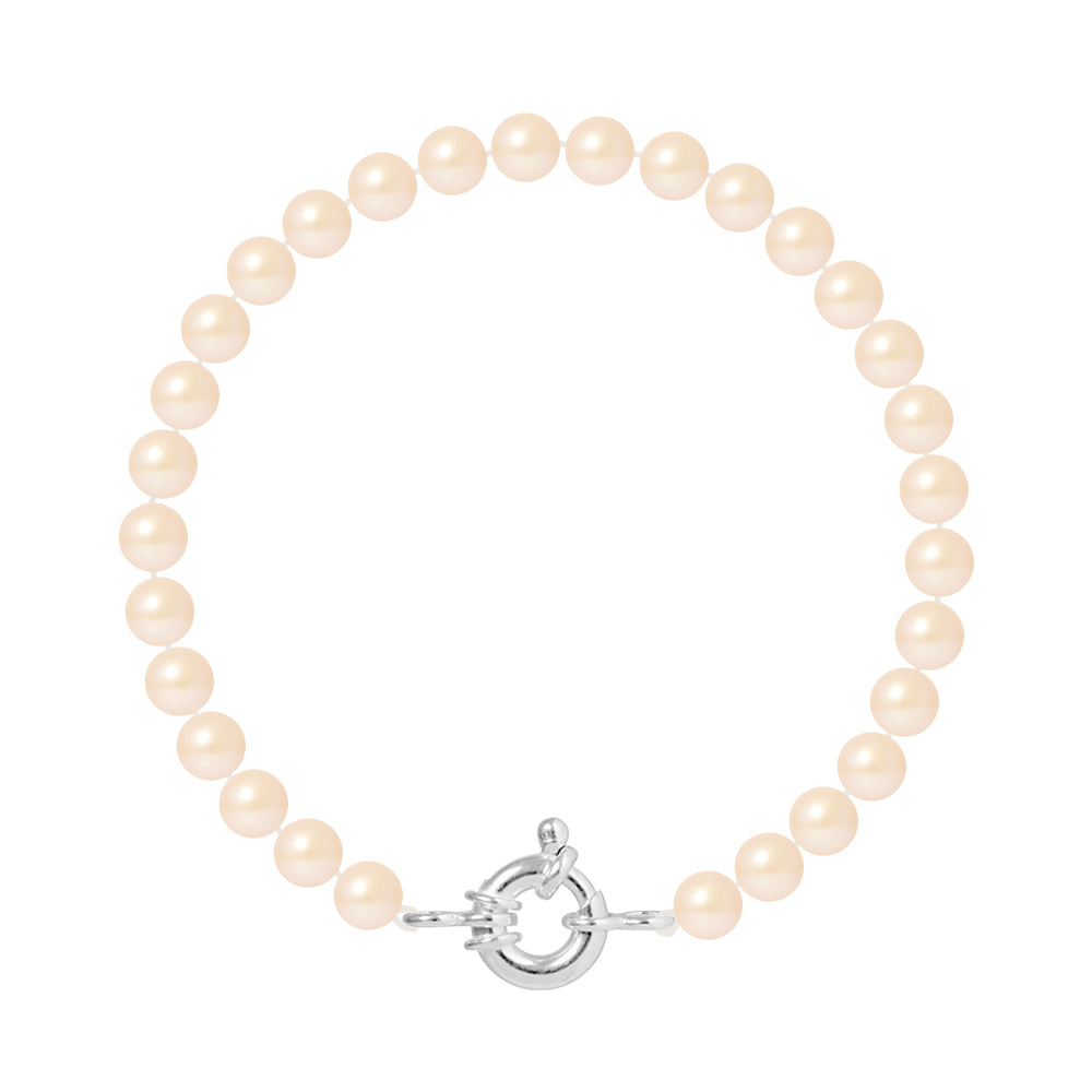 PERLINEA Bracelet Perles de Culture Ronde 6-7 mm Roses