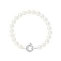 PERLINEA Bracelet Perles de Culture Rondes 7-8 mm Blanches Naturelles