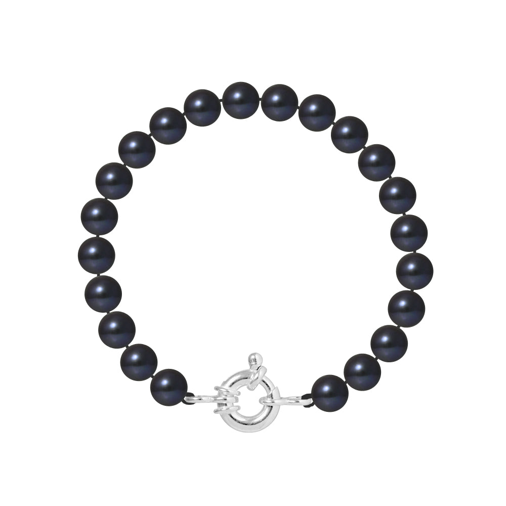 PERLINEA Bracelet Perles de Culture Rondes 7-8 mm Black Tahiti
