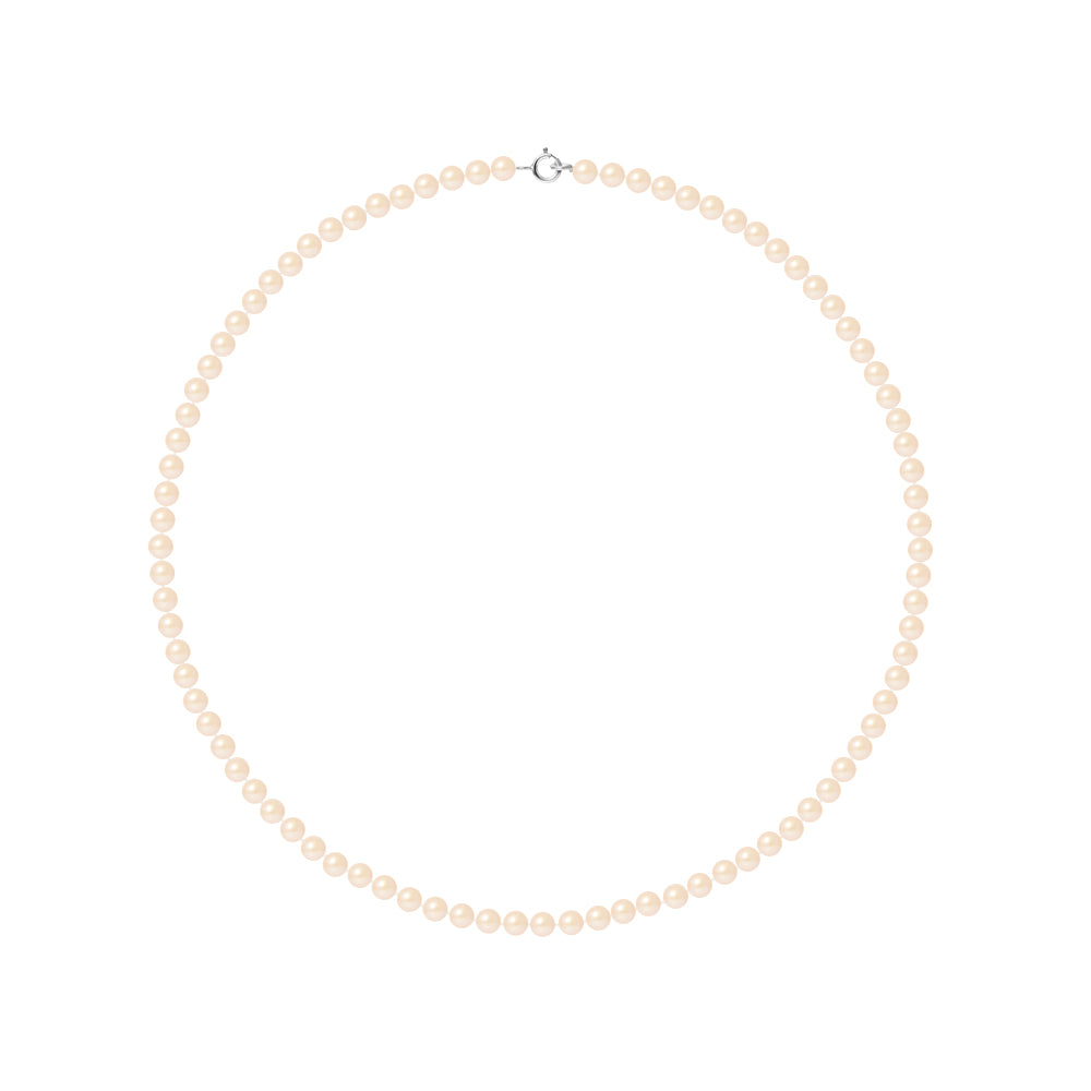 PERLINEA Collier Perles de Culture Ronde 4-5 mm Roses