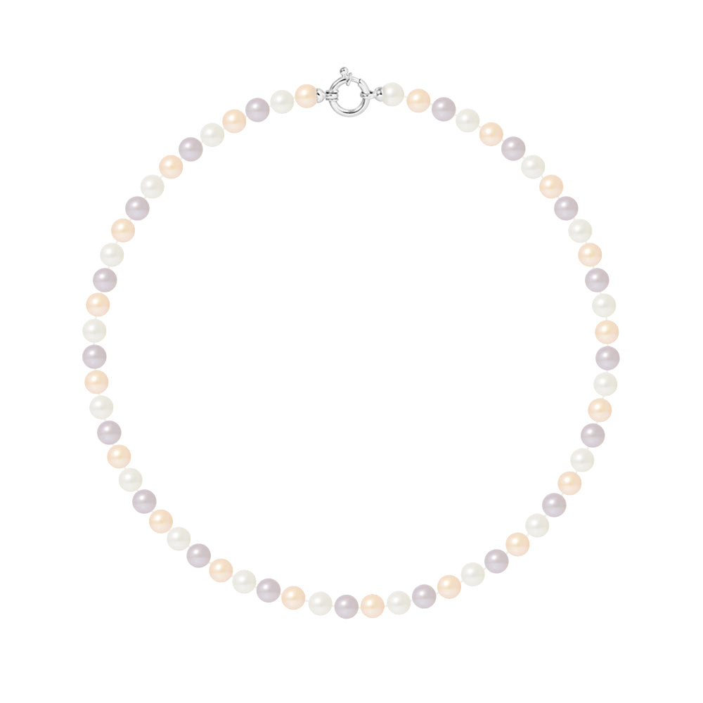 PERLINEA Collier Perles de Culture 6-7 mm Multicolores