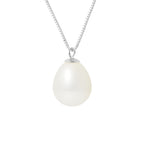 PERLINEA Collier Perle de Culture Diamètre 9-10 mm Blanche - Argent 925 Millièmes