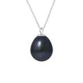 PERLINEA Collier Perle de Culture Diamètre 9-10 mm Black Tahiti - Argent 925 millièmes