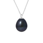 PERLINEA Collier Perle de Culture Diamètre 9-10 mm Black Tahiti - Argent 925 millièmes