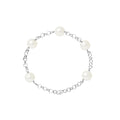 PERLINEA Bracelet Perles de Culture Diamètre 9-10 mm Blanches - Argent 925 Millièmes