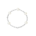 PERLINEA Bracelet Perles de Culture Diamètre 9-10 mm Blanches - Argent 925 Millièmes