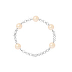 PERLINEA Bracelet Perles de Culture Diamètre 9-10 mm Roses - Argent 925 Millièmes