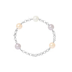 PERLINEA Bracelet Perles de Culture Diamètre 9-10 mm Multicolores - Argent 925 Millièmes
