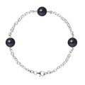 PERLINEA Bracelet Perles de Culture Diamètre 9-10 mm Black Tahiti - Argent 925 Millièmes