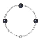 PERLINEA Bracelet Perles de Culture Diamètre 9-10 mm Black Tahiti - Argent 925 Millièmes