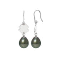 PERLINEA Boucles d'Oreilles Perles de Culture de Tahiti Diamètre 8-9 mm - Argent 925 Millièmes