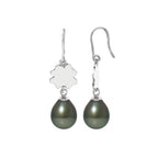 PERLINEA Boucles d'Oreilles Perles de Culture de Tahiti Diamètre 8-9 mm - Argent 925 Millièmes