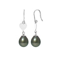 PERLINEA Boucles d'Oreilles Perles de Culture de Tahiti Diamètre 8-9 mm - Argent 925 Millièmes