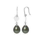 PERLINEA Boucles d'Oreilles Perles de Culture de Tahiti Diamètre 8-9 mm - Argent 925 Millièmes