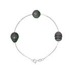 PERLINEA Bracelet Perles de Culture de Tahiti Diamètre 9-10 mm - Argent 925 Millièmes