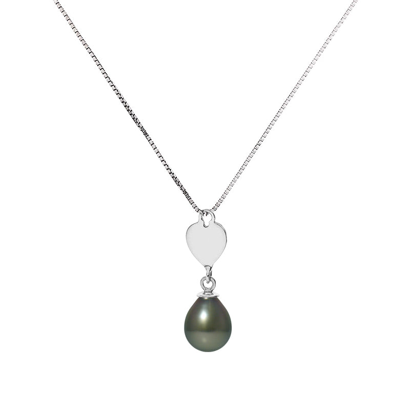 PERLINEA Collier Perle de Culture de Tahiti 8-9 mm - Argent 925 Millièmes