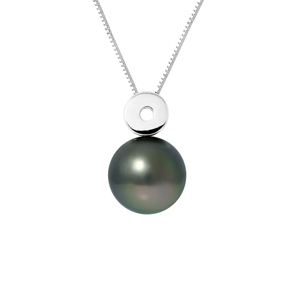 PERLINEA Collier Perle de Culture de Tahiti 8-9 mm - Argent 925 Millièmes