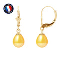 PERLINEA Boucles d'Oreilles Perles de Culture Diamètre 7-8 mm Gold - Or Jaune