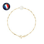 PERLINEA Bracelet Perle de Culture d'Eau Douce Ronde 8-9 mm Rose - Or Jaune
