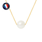 PERLINEA Collier Perle de Culture Diamètre 9-10 mm Blanche - Or Jaune