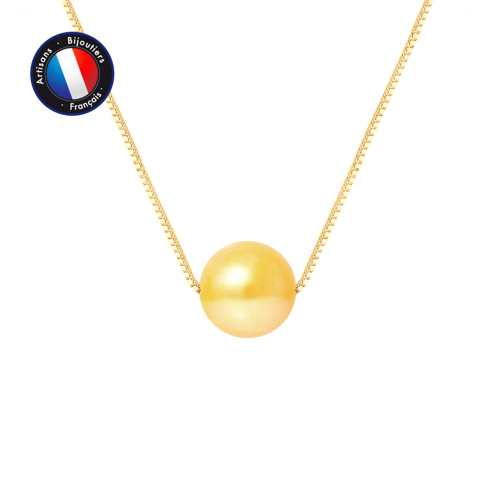 PERLINEA Collier Perle de Culture Diamètre 9-10 mm Gold - Or Jaune
