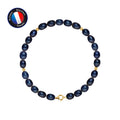 PERLINEA Bracelet Perles de Culture Riz 4-5 mm Black Tahiti - Or Jaune