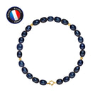 PERLINEA Bracelet Perles de Culture Riz 4-5 mm Black Tahiti - Or Jaune