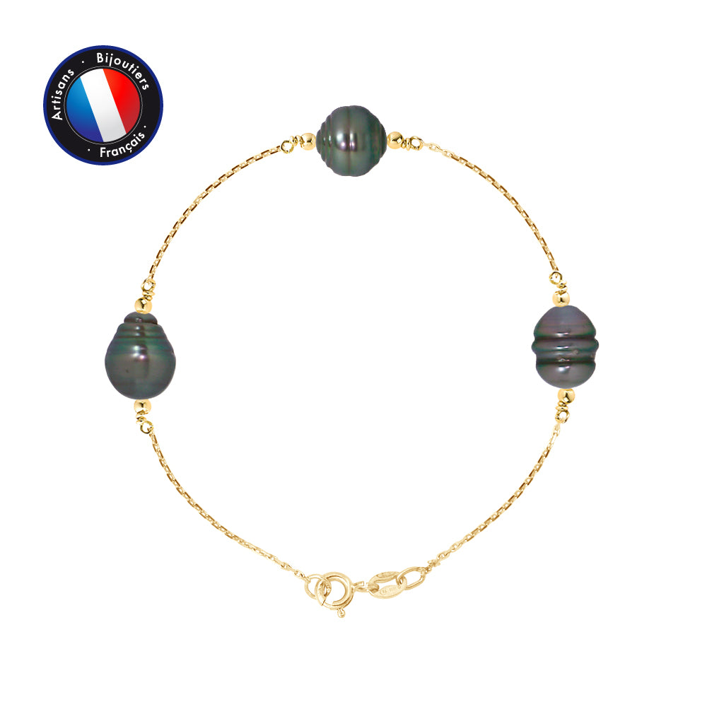 PERLINEA Bracelet Perles de Culture d'Eau Douce 8-9 mm - Or Jaune