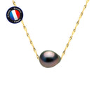 PERLINEA Collier Perle de Culture de Tahiti Bouton 8-9 mm - Or Jaune