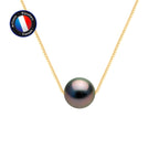 PERLINEA Collier Perle de Culture de Tahiti Diamètre 9-10 mm Bijou - Or Jaune
