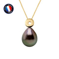 PERLINEA Collier Perle de Culture de Tahiti Bouton 8-9 mm - Or Jaune