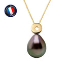 PERLINEA Collier Perle de Culture de Tahiti Bouton 8-9 mm - Or Jaune