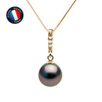 PERLINEA Collier Perle de Culture de Tahiti Diamètre 8-9 mm - Or Jaune