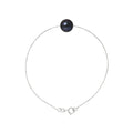 PERLINEA Bracelet Perle de Culture d'Eau Douce Diamètre 8-9 mm Black Tahiti - Argent 925 Millièmes
