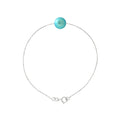 PERLINEA Bracelet Perle de Culture d'Eau Douce Diamètre 8-9 mm Bleu Turquoise - Argent 925 Millièmes
