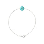 PERLINEA Bracelet Perle de Culture d'Eau Douce Diamètre 8-9 mm Bleu Turquoise - Argent 925 Millièmes