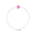 PERLINEA Bracelet Perle de Culture d'Eau Douce Diamètre 8-9 mm Rose Fuchsia - Argent 925 Millièmes