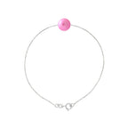 PERLINEA Bracelet Perle de Culture d'Eau Douce Diamètre 8-9 mm Rose Fuchsia - Argent 925 Millièmes