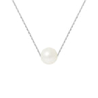 PERLINEA Collier Perle de Culture d'Eau Douce Diamètre 8-9 mm Blanche - Argent 925 Millièmes