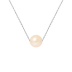 PERLINEA Collier Perle de Culture d'Eau Douce Diamètre 8-9 mm Rose - Argent 925 Millièmes