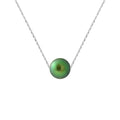 PERLINEA Collier Perle de Culture d'Eau Douce Diamètre 8-9 mm Vert Intense Bijou - Argent 925 Millièmes