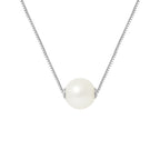 PERLINEA Collier Perle de Culture d'Eau Douce Diamètre 9-10 mm Blanche - Argent 925 Millièmes