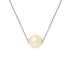 PERLINEA Collier Perle de Culture d'Eau Douce Diamètre 9-10 mm Rose - Argent 925 Millièmes