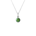 PERLINEA Collier Perle de Culture d'Eau Douce Diamètre 6-7 mm  Vert Intense - Argent 925 Millièmes