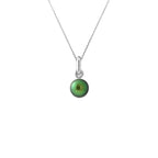 PERLINEA Collier Perle de Culture d'Eau Douce Diamètre 6-7 mm  Vert Intense - Argent 925 Millièmes