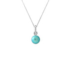 PERLINEA Collier Perle de Culture d'Eau Douce Diamètre 6-7 mm Bleu Turquoise - Argent 925 Millièmes