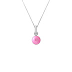 PERLINEA Collier Perle de Culture d'Eau Douce- Diamètre 6-7 mm Rose Fuchsia - Argent 925 Millièmes